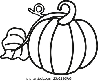 Illustration black and white pumpkin