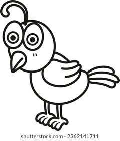 Illustration black and white quail