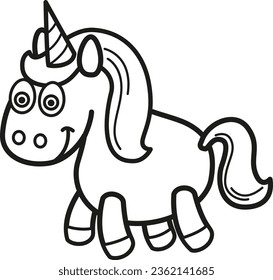 illustration black and white unicorn