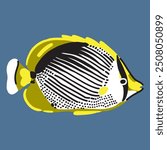 Illustration of a Blackback Butterfly Fish