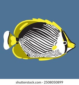 Illustration of a Blackback Butterfly Fish