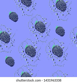 Illustration of BlackBerry juice spray.Pattern. Vector graphics.