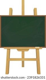 Illustration of blackboard, chalk and easel