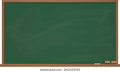 Illustration of blackboard, blackboard eraser and chalk