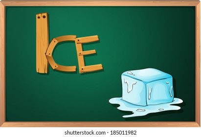 Ilustración de una pizarra con hielo