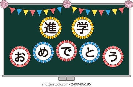 Illustration of a blackboard with a message celebrating promotion
