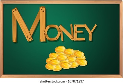 Illustration of a blackboard with money Stock Vector