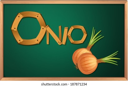 Illustration of a blackboard with an onion