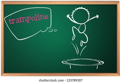 Ilustración de una pizarra con trampolín