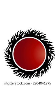 Ilustración del sol rojo incendiado