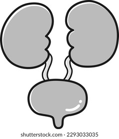 Illustration of the bladder (black and white)