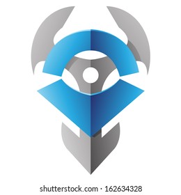 Illustration of Blade Shaped Abstract Icon isolated on a white background