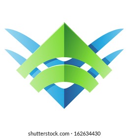 Illustration of Blade Shaped Abstract Icon isolated on a white background