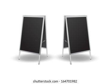 Illustration of blank black sandwich board svg