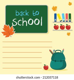 Illustration blank with board back to school