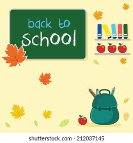 Illustration blank with board back to school