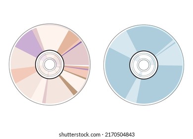 Illustration of blank CD or DVD disc with reflection Vector