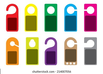 An Illustration of blank colourful Do Not Disturb Signs