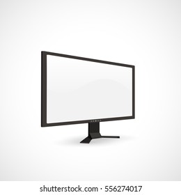 Illustration of a blank computer screen isolated on a white background.