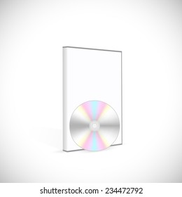 Illustration of a blank DVD case isolated on a white background.