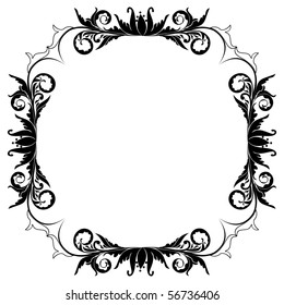 Illustration blank floral frame border. Vector