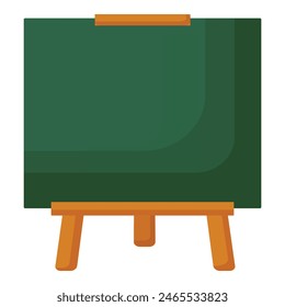 Illustration of a blank green chalkboard on a sturdy wooden easel, awaiting content