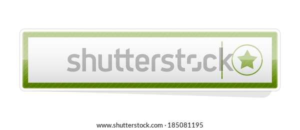 Illustration Blank Green Rectangle Button Star Stock Vector Royalty