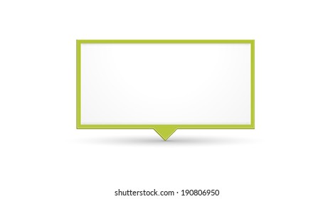 the illustration of blank label with green frame / the blank sign template / the tag