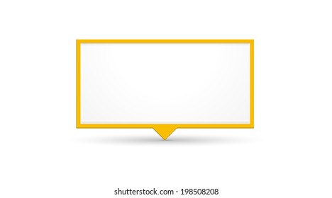the illustration of blank label with yellow frame / the blank sign template / the tag