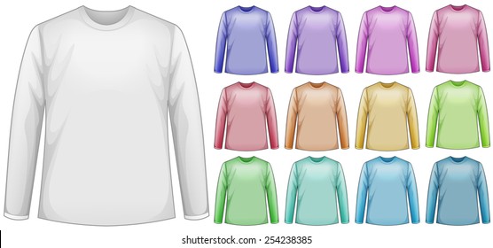 Illustration of a blank long sleeves shirt