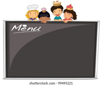 Illustration of blank menu on white