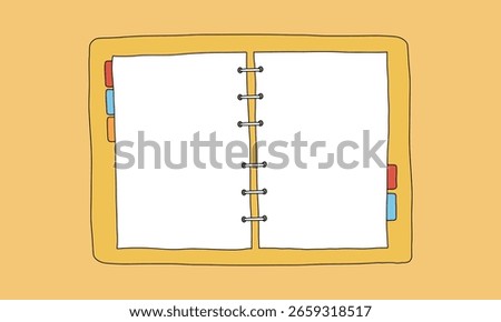 Illustration of a blank notebook for writing plans