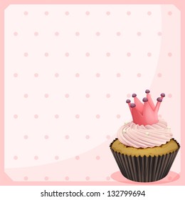 Illustration of a blank paper with a cupcake