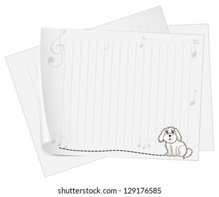 Illustration of a blank paper on a white background