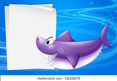 Illustration of a blank paper in the sea