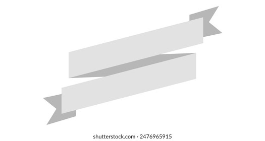 Illustration Of Blank Ribbon Banner On White Background.