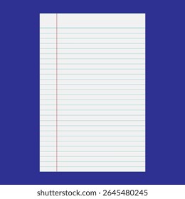 Illustration of a blank ruled notepad paper