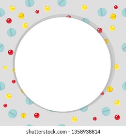illustration with blank sheet and pills