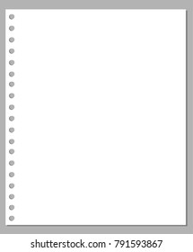 Illustration of blank sheet of square white paper from a block isolated on a gray background