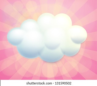 Ilustración de una señal en blanco en forma de nube