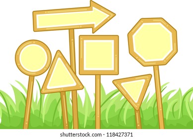 Illustration of Blank Signs in Different Geometric Shapes