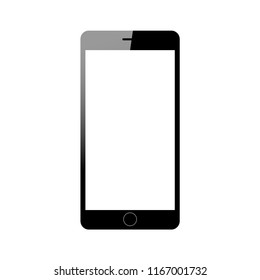 Illustration of blank smartphone with shadow from top left side