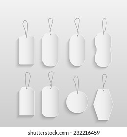 Illustration of blank tags isolated on a white background.