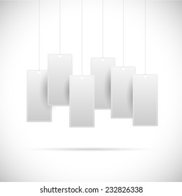 Illustration of blank tags isolated on a white background.
