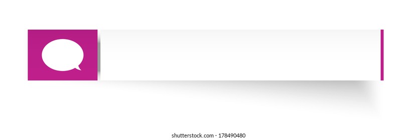 the illustration of blank template with speech bubble pictogram / the rectangle label with speech bubble icon / the button with icon