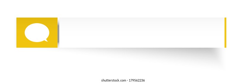the illustration of blank template with speech bubble pictogram / the rectangle label with speech bubble icon / the button with icon