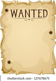 Illustration of a Blank Wanted Poster