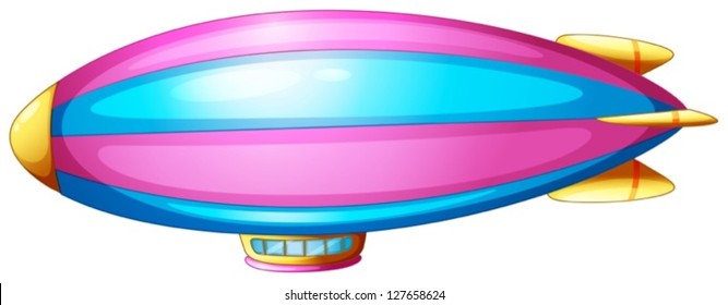 Ilustración de un blimp sobre un fondo blanco