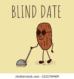 illustration blind date fruit pun