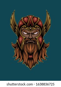 Illustration of blind odin suitable for apparel, tshirt, skateboard, and other merchandise